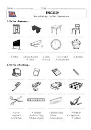 School Furniture : vocabulary 