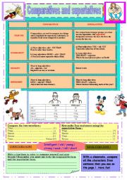 English Worksheet: comparatives and superlatives