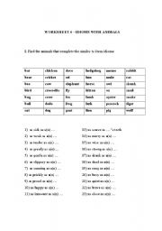 English worksheet: exercises with idioms