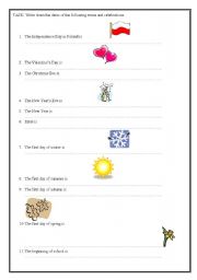 English Worksheet: When is New Years eve?