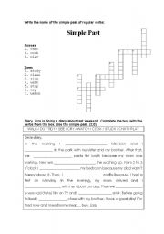 English worksheet: Simple past: regular and irregular verbs