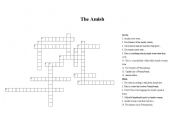 English Worksheet: Amish people crossword puzzle 