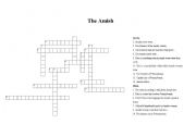 English worksheet: Amish people crossword puzzle 