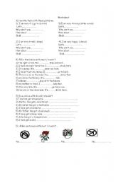 English Worksheet: should/ must 