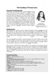 English worksheet: The founding of Pennsylvania