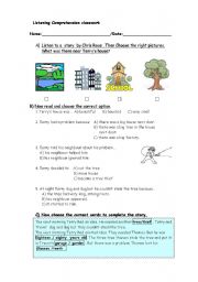 English Worksheet: Listenig Comprehension : The three tree thieves