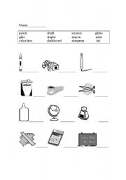 English worksheet: School Supplies