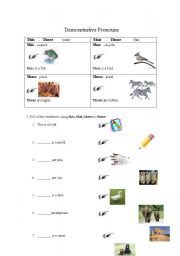 English Worksheet: Demonstrative Pronouns