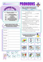 English Worksheet: PRONOUNS