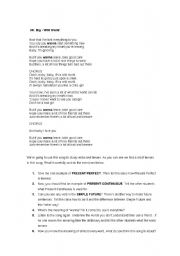 English Worksheet: Finding different verb tenses in a song