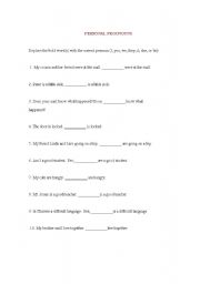 English worksheet: personal pronouns-exercise