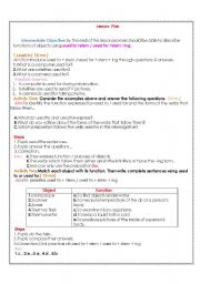 English Worksheet: Describing function & use