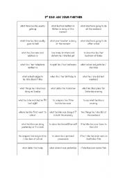 English Worksheet: CONVERSATION CARDS