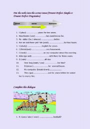 English worksheet: present  perfect simple and continuous 