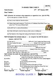 English Worksheet: comparatives and superlatives