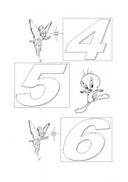 English worksheet: colour the numbers