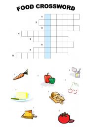 English Worksheet: FOOD CROSSWORD