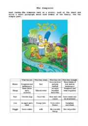 English Worksheet: THE SIMPSONS WENT ON A PICNIC
