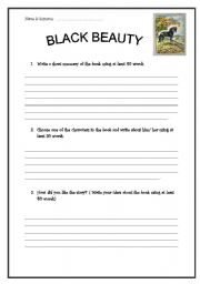 English worksheet: Black Beauty book review