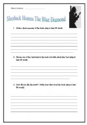 English worksheet: Sherlock Holmes the Blue Diamond Book Review