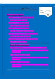 English Worksheet: grammar quiz