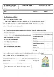 English Worksheet: a  test for 7th form learners