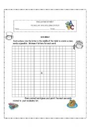 English worksheet: SCRABBLE WORKSHEET