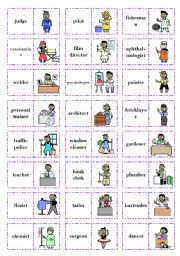 English Worksheet: Lets play dominoes! Set 3 - Jobs (2/3)
