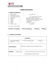 English worksheet: present simple and time