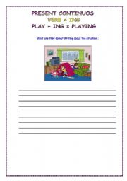 English Worksheet: PRESENT CONTINUOS 