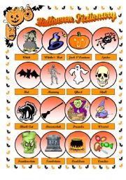 English Worksheet: HALLOWEEN PICTIONARY