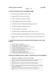 English Worksheet: conditionals and passives