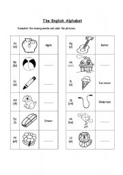 English Worksheet: The English Alphabet