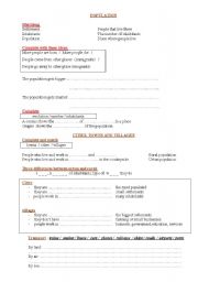 English worksheet: population