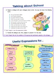 English Worksheet: Talking about school