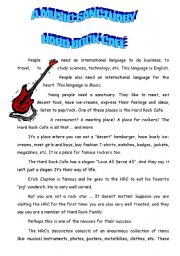 English Worksheet: hard rock cafe