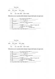 English worksheet: family members