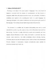 English Worksheet: phonology