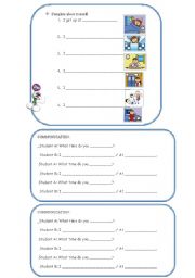 English worksheet: present simple and time appendix speaking