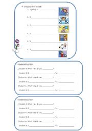 English Worksheet: present simple and time appendix speaking