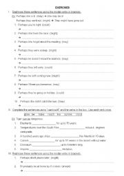 English Worksheet: EXERCISES ON THE DEGREES OF CERTAINTY