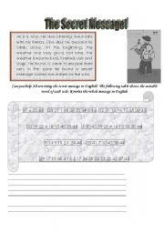 English Worksheet: The secret message!