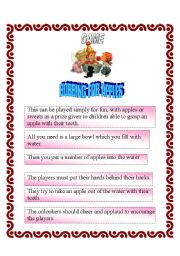 English Worksheet: GAME - Bobbing For Apples