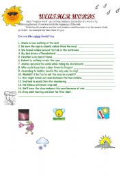 English worksheet: Weather word
