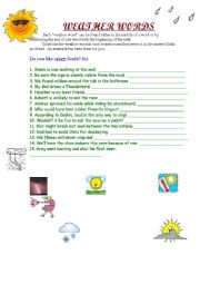 English Worksheet: Weather word
