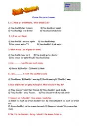 English Worksheet: should mechanic practise