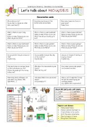 English Worksheet: Let�s talk about HOUSES