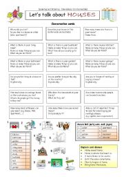 English Worksheet: Lets talk about HOUSES