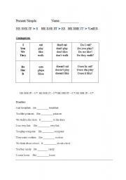 English Worksheet: Present Simple for Children  Step by step  Worksheets