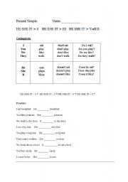 English worksheet: Present Simple for Children  Step by step  Worksheets